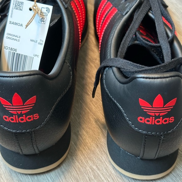 Adidas Samoa Black and Red Sneakers - Size 8M or 9W - NWT! - Picture 3 of 8